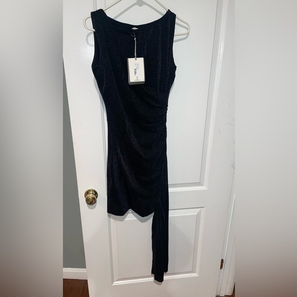 New! Chiara Boni La Petite Robe Black Glitter Rabon Sugar Mini Dress🖤size 4 NWT! - Picture 10 of 15